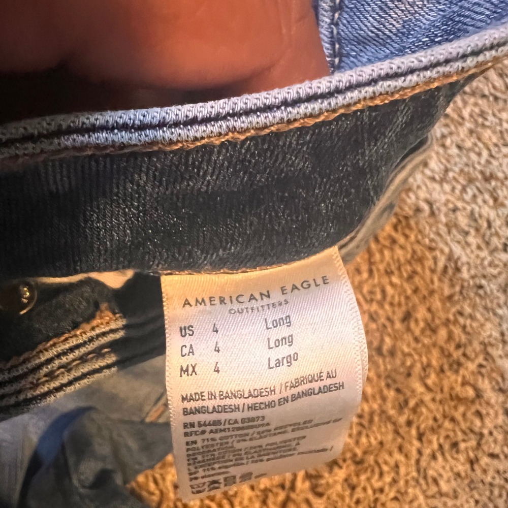 American Eagle Super High-Rise Jeggings Size 4 Long Blue Wash Denim Jeans‎ - Picture 3 of 9